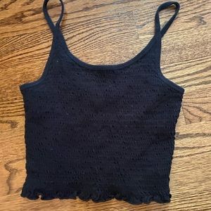 Black hollister ribbed cropped cami size small